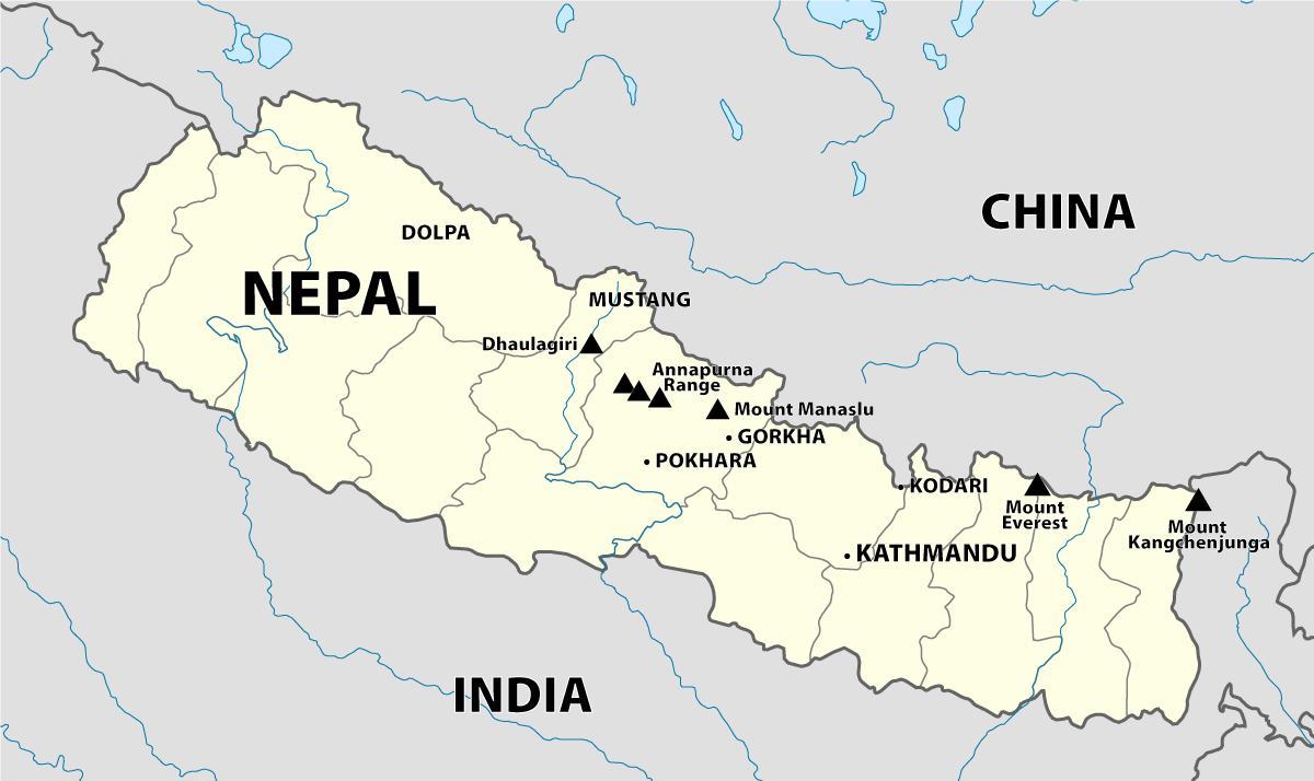 Peta nepal himalaya
