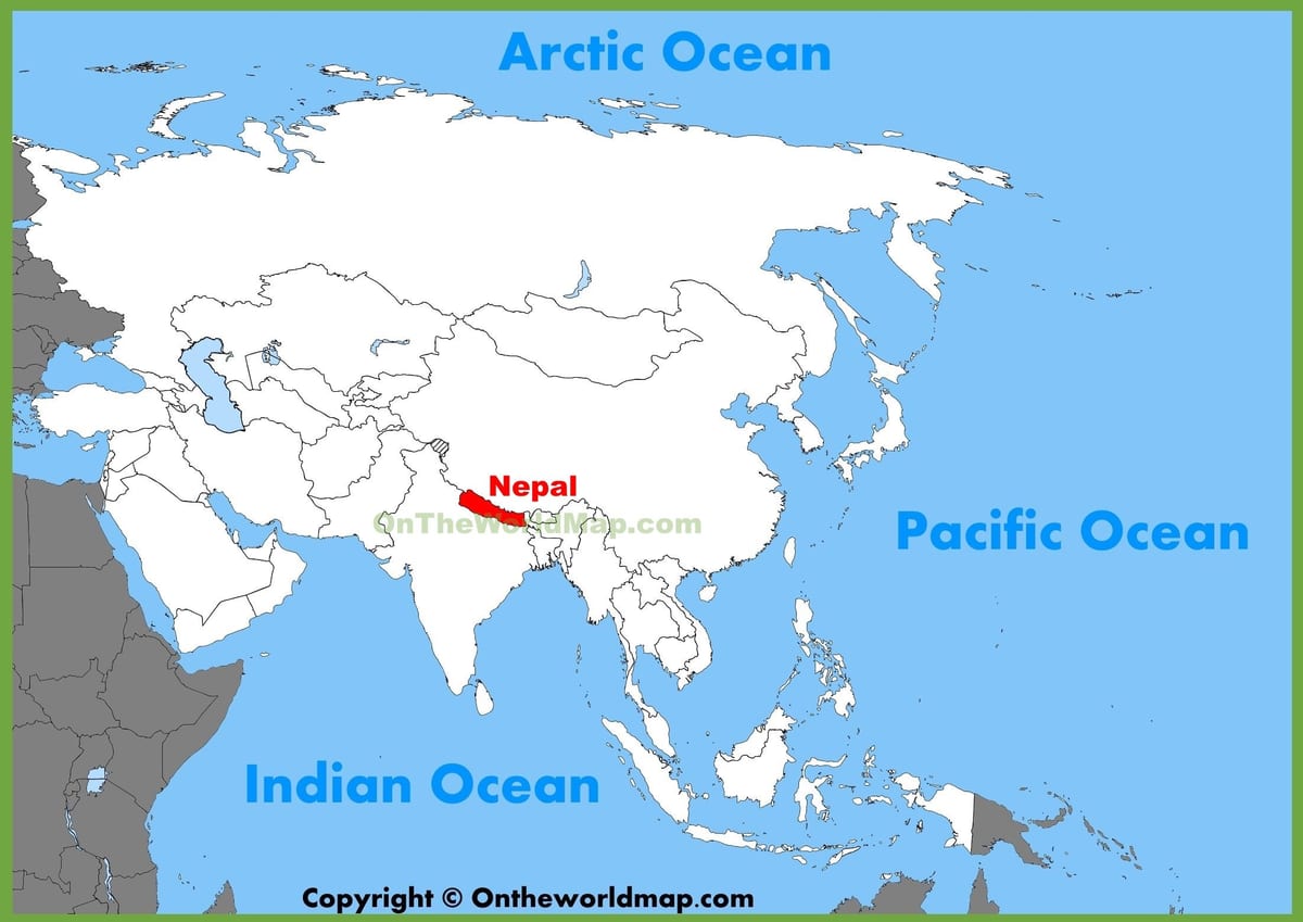 nepal di asia peta