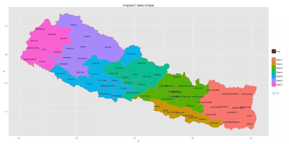 peta nepal dengan tujuh negeri