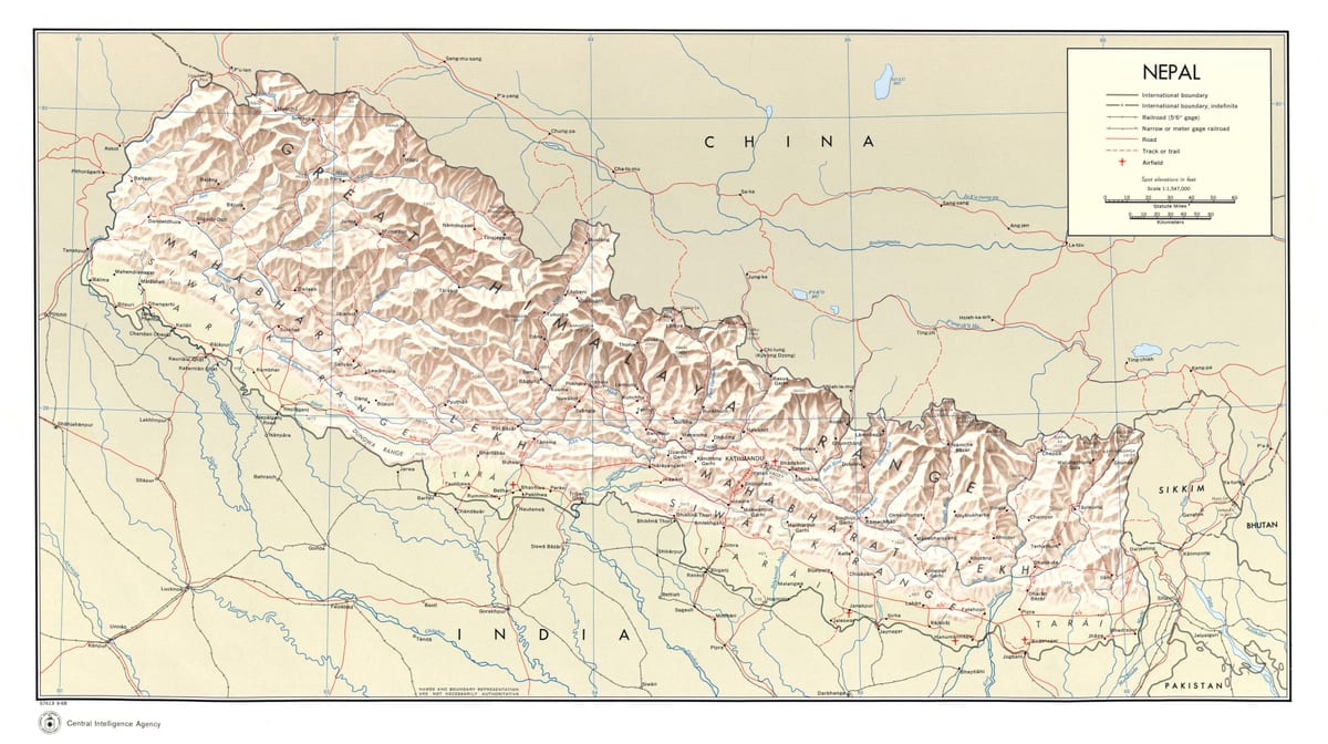 nepal peta laluan kereta