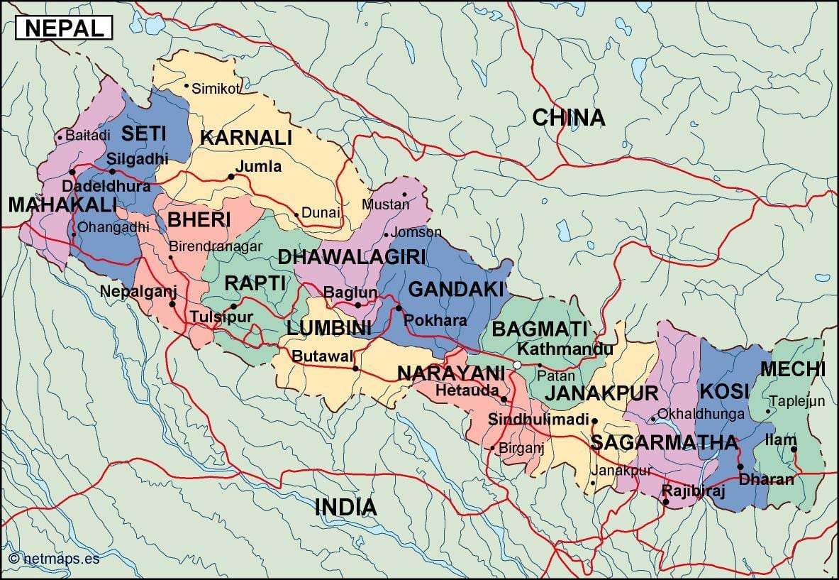 Peta digital nepal