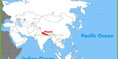 Nepal di asia peta