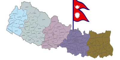 Peta nepal dengan bendera