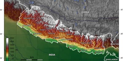 Nepal peta ketinggian