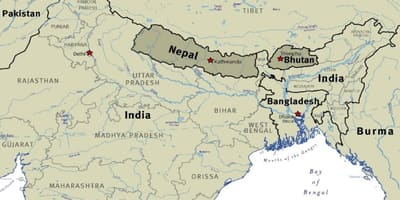 Peta bhutan nepal dan tibet