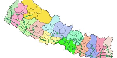 Peta nepal dengan utama lebuh raya
